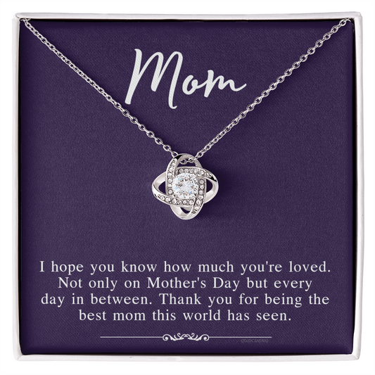 Mothers Day Necklace From Daughter, To My Mom Necklace From Daughter Gifts To Give To Your Mom Beautiful Box, Gift Box Mothers Day, Mom Love Knot Necklace From Daughter, Jewelry Gift For Women