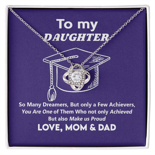 Graduation Gifts Necklace For Daughter, Her - Graduation Gift Necklace From Mom And Dad Jewelry Card For Daughter To My Daughter Necklace From Mom And Dad To Daughter with Message Card and Gift Box