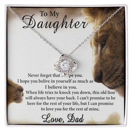 Father Daughter Necklace - Sterling Steel Necklace For Daughter, Necklace Gift On Graduation Gift Birthday Gifts for Daughter from Dad - Lion Daughter Jewelry Gift For Girls, Little Girl Necklace
