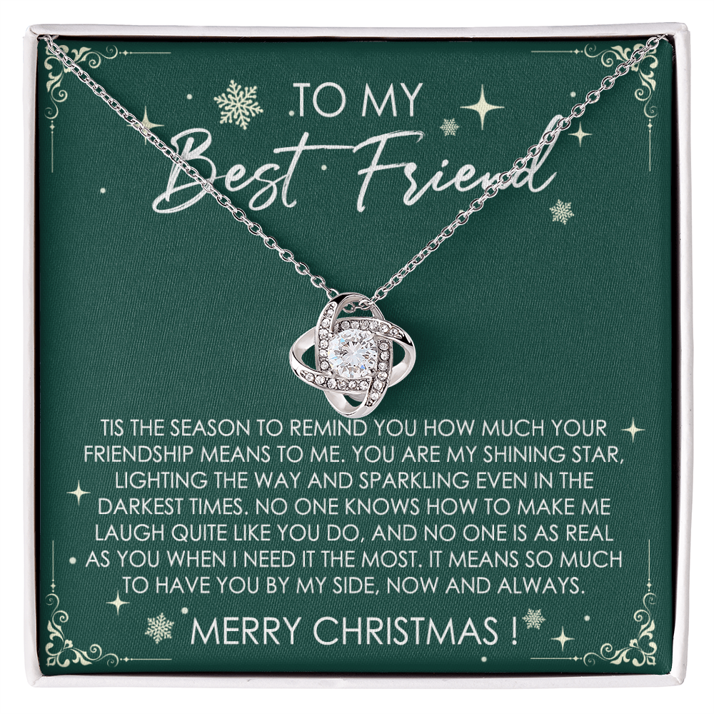 To My Best Friend Love Knot Necklace From Friend, Jewelry Gift For Friend, Merry Chirstmas Necklace Gift For Friend, BFF Gift Necklace, Best Friend Gift Necklace On Birthday, Anniversary, Christmas