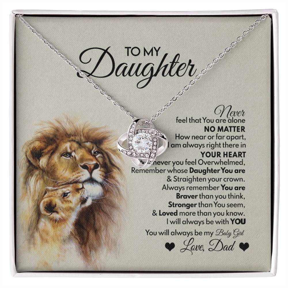 To My Daughter Gift from Dad Old Lion Necklace For Daughter Jewelry for Women