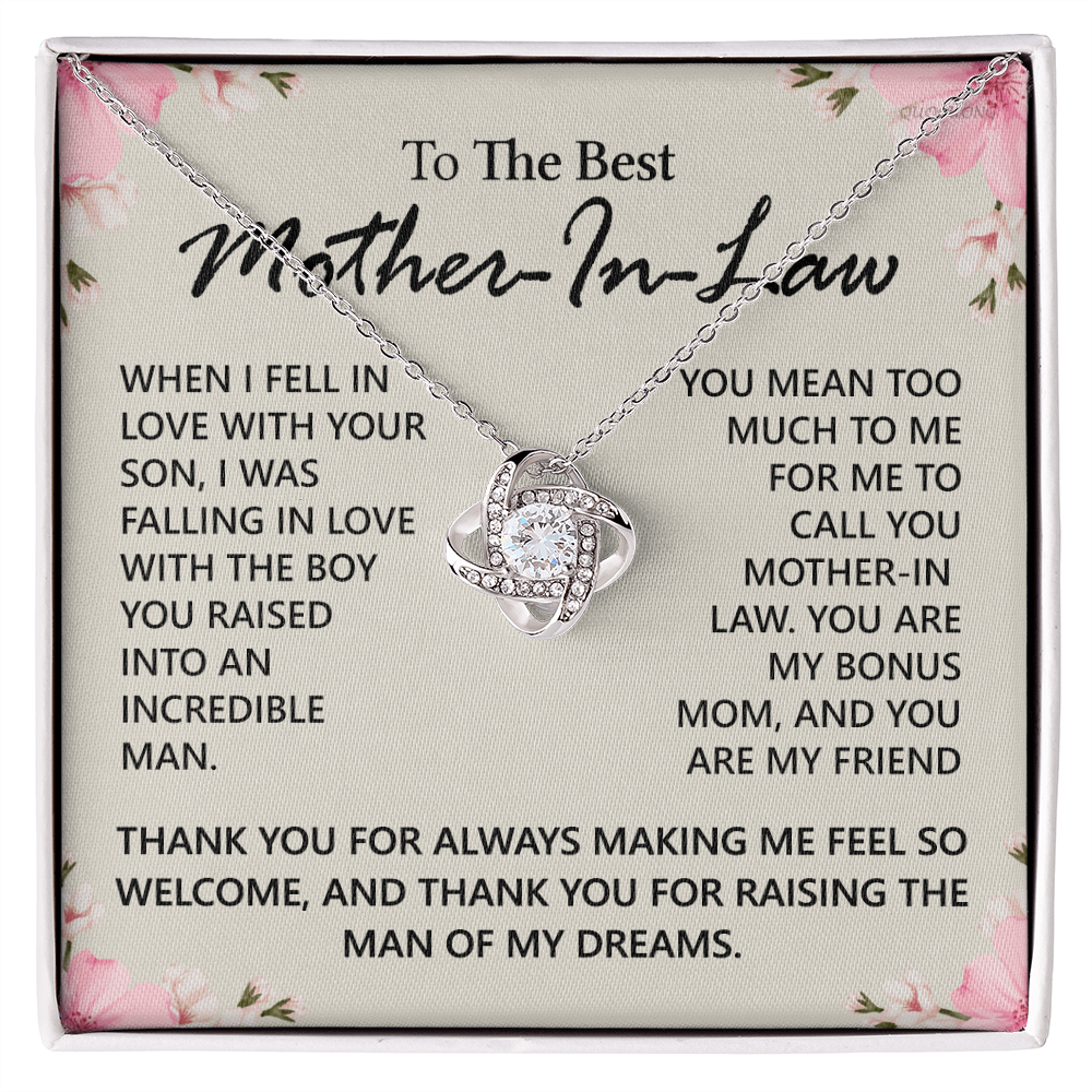 Mother In Law Gift Necklace The Love Knot Necklace Gift For Mother In Law Bonus Mom To The Best Mother In Law Necklace From Daughter Thank You Necklace Gift For Mother In Law Jewelry Gift For Women