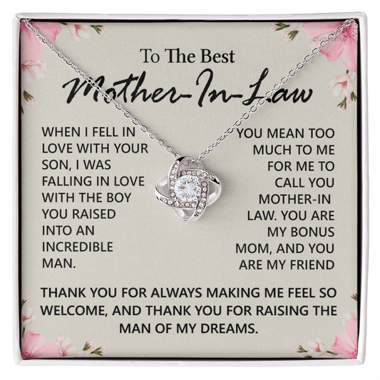 Mother In Law Gift Necklace The Love Knot Necklace Gift For Mother In Law Bonus Mom To The Best Mother In Law Necklace From Daughter Thank You Necklace Gift For Mother In Law Jewelry Gift For Women
