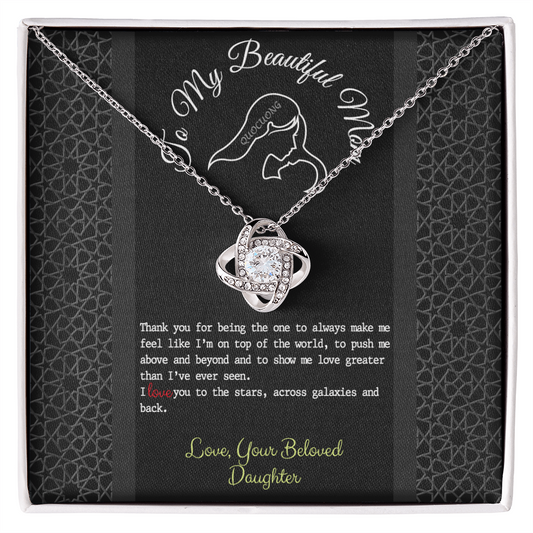 To My Mom Necklace From Daughter, Thank You For Mom Necklace Gift For Women, Mother And Daughter Gift Necklace, Your Beloved Daughter Necklace Gift For New Mom, Beautiful Mom On Mother's Day