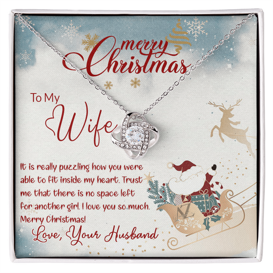 Merry Christmas Gift Necklace for Wife, Soulmate, Gift Necklace for Wife on Christmas, Valentine Day, Husband To Wife Christmas Necklace, To My Wife Necklace Gift From Husband, Wife Christmas Jewelry