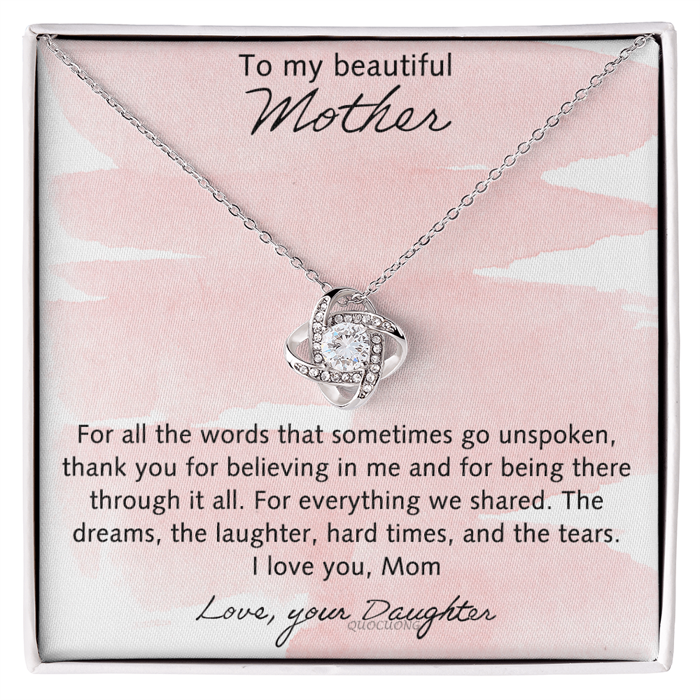 To My Beautiful Mother Necklace From Daughter, Happy Mother's Day Necklace Gift For Mother, Necklace Gift For Mother On Mothers Day, Anniversary Birthday Gift For Beautiful Mother Gift Necklace