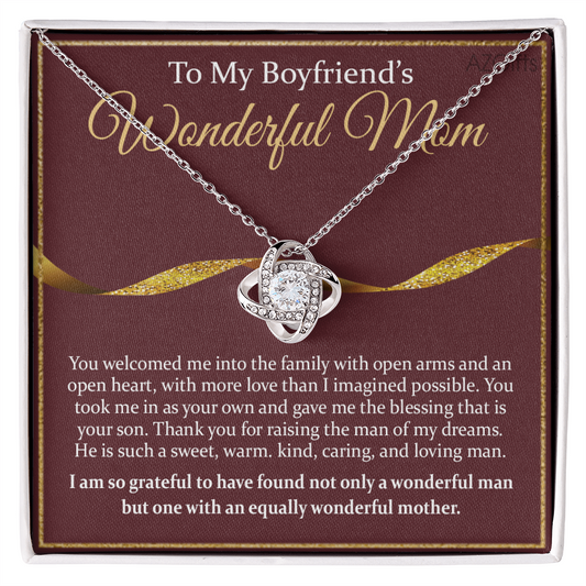 Personalized Gift Necklace For Boyfriends Mom, To My Boyfriend's Mom Necklace From Girlfriend's Mom,  Mother's Day Necklace For Boyfriend Mother, Mother's Day Necklace Gift for Bf Mom On Anniversary