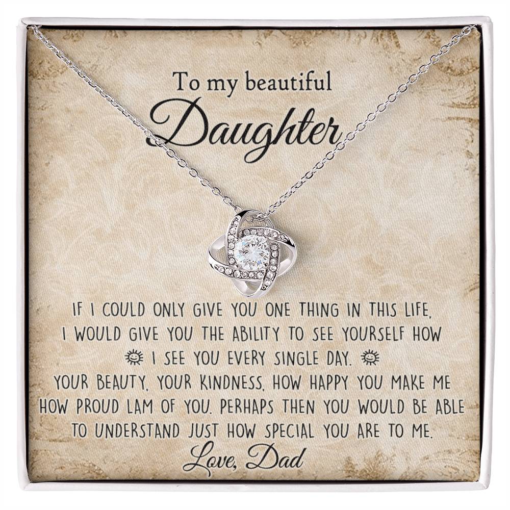 To My Daughter Gift Necklace From Dad, Pendant Gift for Daughter from Dad Father to Daughter Necklace for Daughter,  To My Beautiful Daughter Necklace Gift On Birthday Gift Graduation Christmas