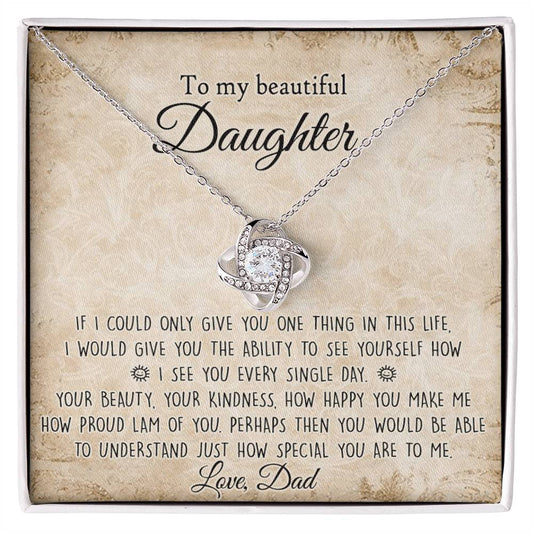 To My Daughter Gift Necklace From Dad, Pendant Gift for Daughter from Dad Father to Daughter Necklace for Daughter,  To My Beautiful Daughter Necklace Gift On Birthday Gift Graduation Christmas