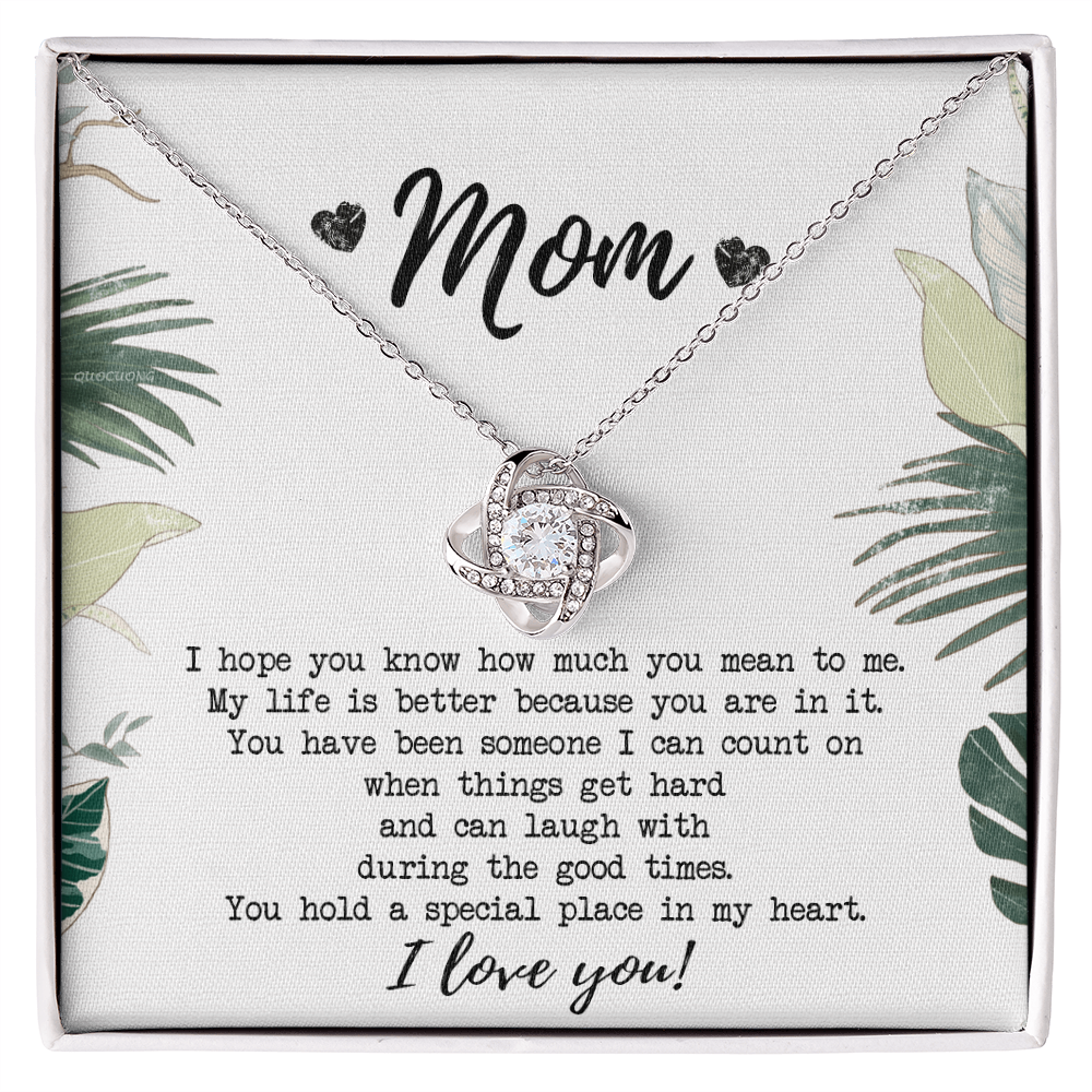 Mothers Day Necklace Gift, Gift Necklace for Mom, To My Mom Love Knot Necklace From Daughter, Mother And Daughter Gift Necklace, Jewelry Gift For Women, Mother Gift Necklace I Love You