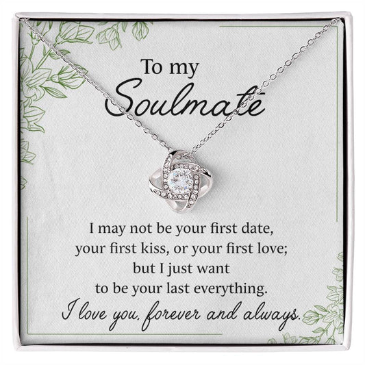 To My Soulmate Love Knot Necklace From Husband Necklace For Wife, Gift Necklace For Girlfriend, Necklace for Girlfriend, Soulmate From Husband, Boyfriend Necklaces for Her, Jewelry Gift For Women