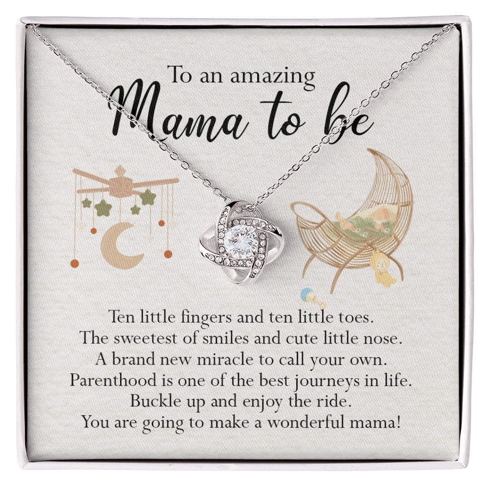 To An Mama To Be Gift Necklace, To An Amazing Mama To Be Love Knot Necklace For New Mom Expecting Mom Mother's Day Gift Idea Necklace For New Mom, Mama To Be Gift Necklace Jewelry Gift for Women