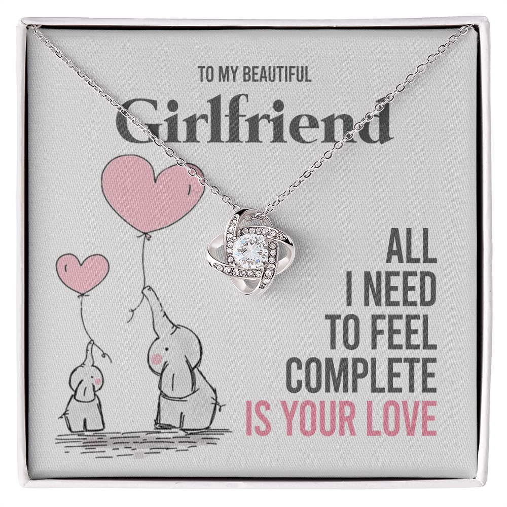 To My Girlfriend Gift Necklace Romantic Girlfriend Birthday Gifts for Girlfriend From Boyfriend, Husband, Girlfriend Gift Necklace - Jewelry Gift For Girls, Love Knot Pendant Gift For Girlfriend