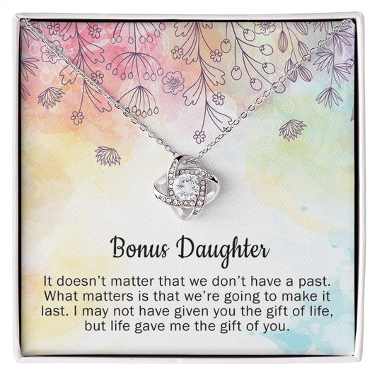 Personalized Gift Necklace - To My Bonus Daughter Gift From Mom, Step Daughter Necklace, Stepdaughter Gift From Stepmom, Step Daughter Wedding Gift, Bonus Daughter Necklace Jewelry Gift For Girls