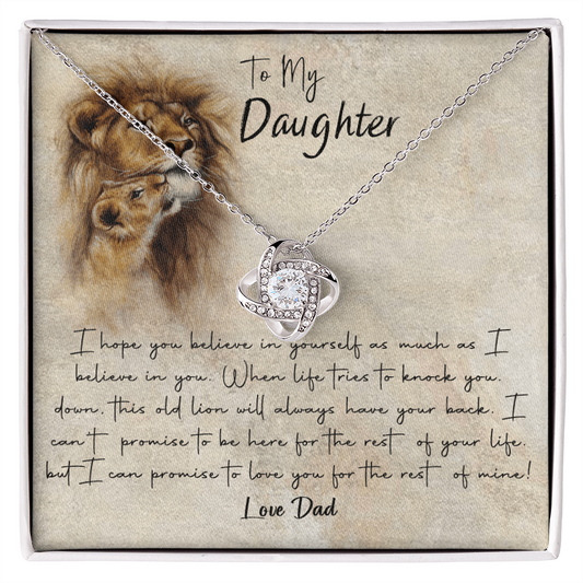 Lion To My Daughter Gift Necklace I Hope You Believe in Yourself Pendant, Dad and Daughter Necklace, Lion Daughter Gift Pendant Necklaces styles Jewelry Gift For Girls, Little Girl Necklace