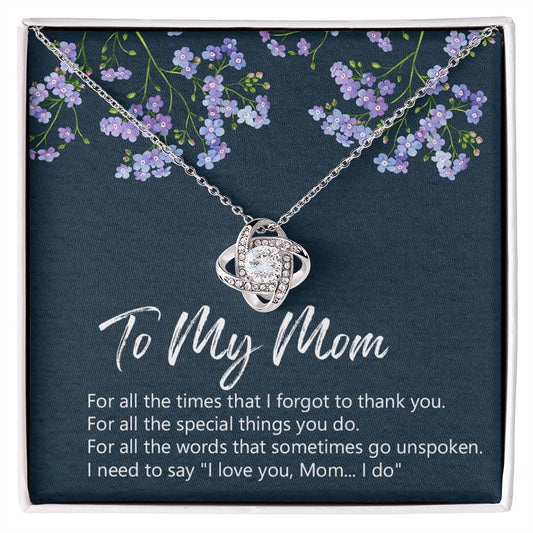 To My Mom Necklace From Daughter, Birthday Gift For Mom, Mother's Day Necklace Gift For Mom, Love Knot Pendant Gift For Mom, Meaningful Mom Gift Necklace, Daughter And Mother Jewelry Gift For Women