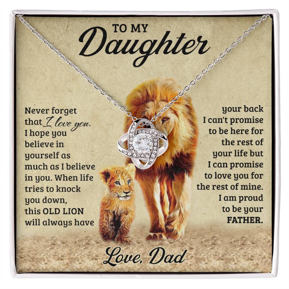 To My Daughter from Dad Old Lion Necklace Jewelry for Women Birthday Valentine