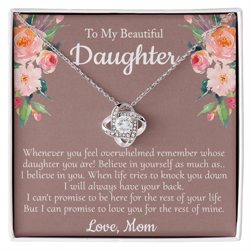 To My Beautiful Daughter Necklace From Mom With Thoughtful Card Box Gift, Necklace for Daughter from Mom Gifts Jewelry for Girls, Her Little Girl Necklace,  Mother To Daughter Gift Necklace