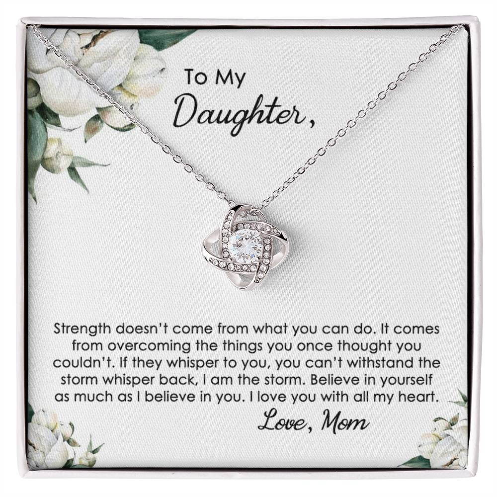To My Daughter Love Knot Necklace From Mom, Mother And Daughter Pendant Gifts Necklace, To Daughter Pendant Gift From Mom, Little Girl Necklace I Love You With All My Heart Jewelry Gift For Girls