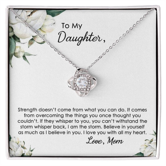 To My Daughter Love Knot Necklace From Mom, Mother And Daughter Pendant Gifts Necklace, To Daughter Pendant Gift From Mom, Little Girl Necklace I Love You With All My Heart Jewelry Gift For Girls