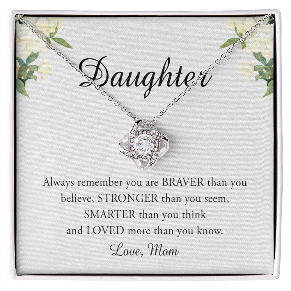 To My Daughter Necklace from Mom, Mother To Daughter Necklace Pendant Personalized Gift Necklace For Daughter On Birthday Gift Anniversary, Graduation Necklace Daughter Jewelry for Girls