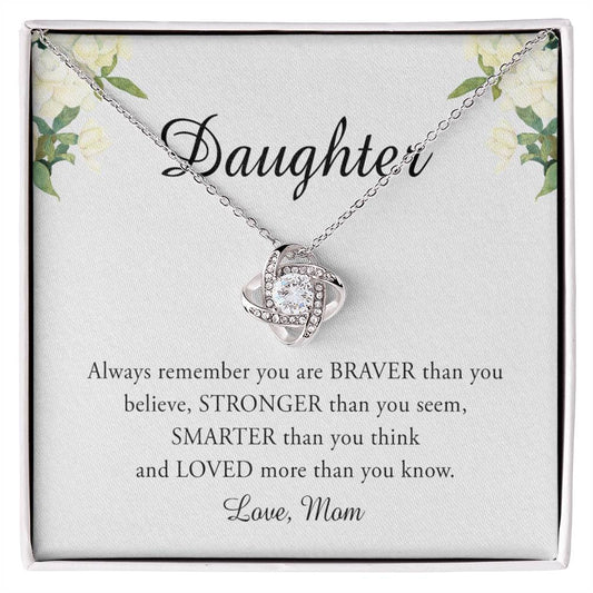 To My Daughter Necklace from Mom, Mother To Daughter Necklace Pendant Personalized Gift Necklace For Daughter On Birthday Gift Anniversary, Graduation Necklace Daughter Jewelry for Girls