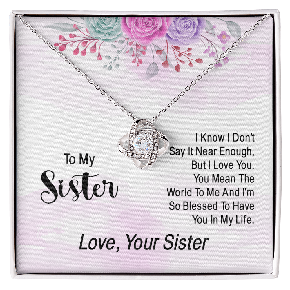 To My Soul Sister Love Knot Necklace, Sisters at Heart, Sister Necklace Gift From Sister Love Knot Pendant, BFF Gift Necklace, Unbiological Sisters Gift Necklace Sister in Law Bonus Sister Necklace