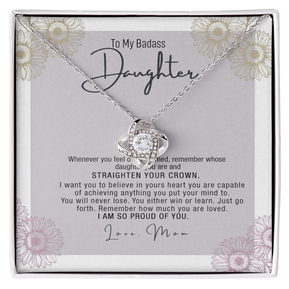 Daughter Gift Necklace From Mom, To My Badass Daughter Necklace From Mom, Birthday Gifts, Graduation Gifts For Daughter Gifts From Mom, Necklace To Daughter From Father Jewelry Gift For Girls