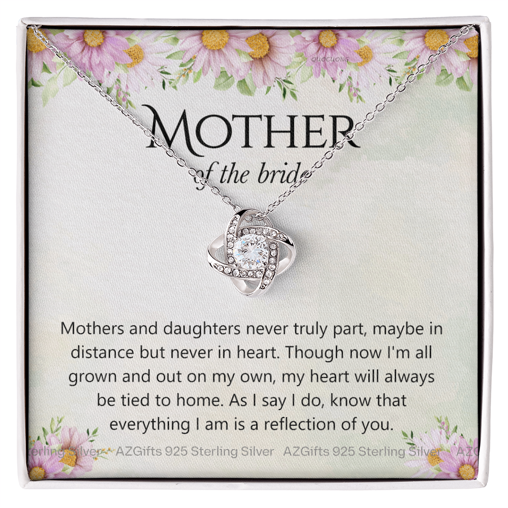 Mother Of The Bride Gift Necklace, The Love Knot Necklace Mother Of The Bride, Mother Of The Bride Gifts Pendant, Gift Necklace For Mother Of The Bride, Mother Of Bride Jewelry Gift For Women