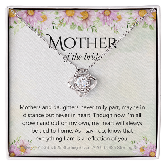 Mother Of The Bride Gift Necklace, The Love Knot Necklace Mother Of The Bride, Mother Of The Bride Gifts Pendant, Gift Necklace For Mother Of The Bride, Mother Of Bride Jewelry Gift For Women