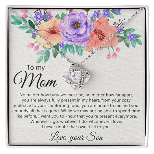 To My Mom Love Your Son Necklace, Meaningful Gift Necklace for Mom, To My Mom Love Knot Necklace, Jewelry Gift For Women, Pendant Gift for Mom, Son to Mom Jewelry Mom Gift Necklace on Mother's Day
