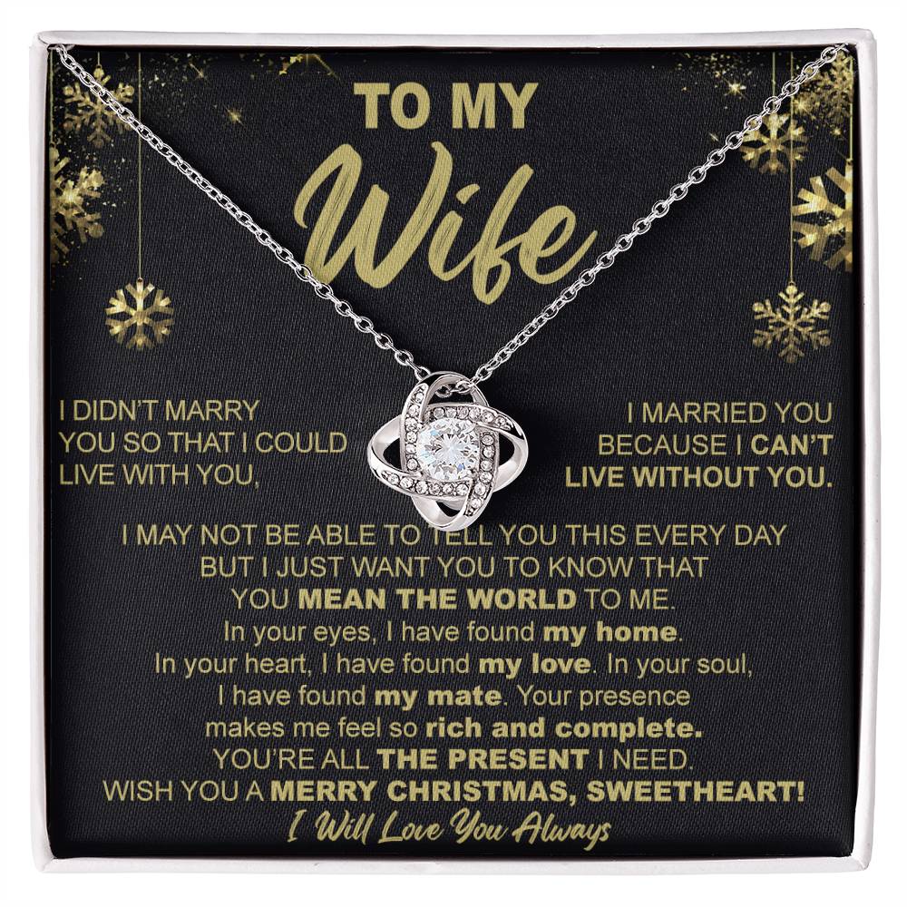 To My Wife Necklace Gifts for Wife Anniversary Birthday Christmas Gifts For Wife 175052393747 Love Knot Necklace 6323