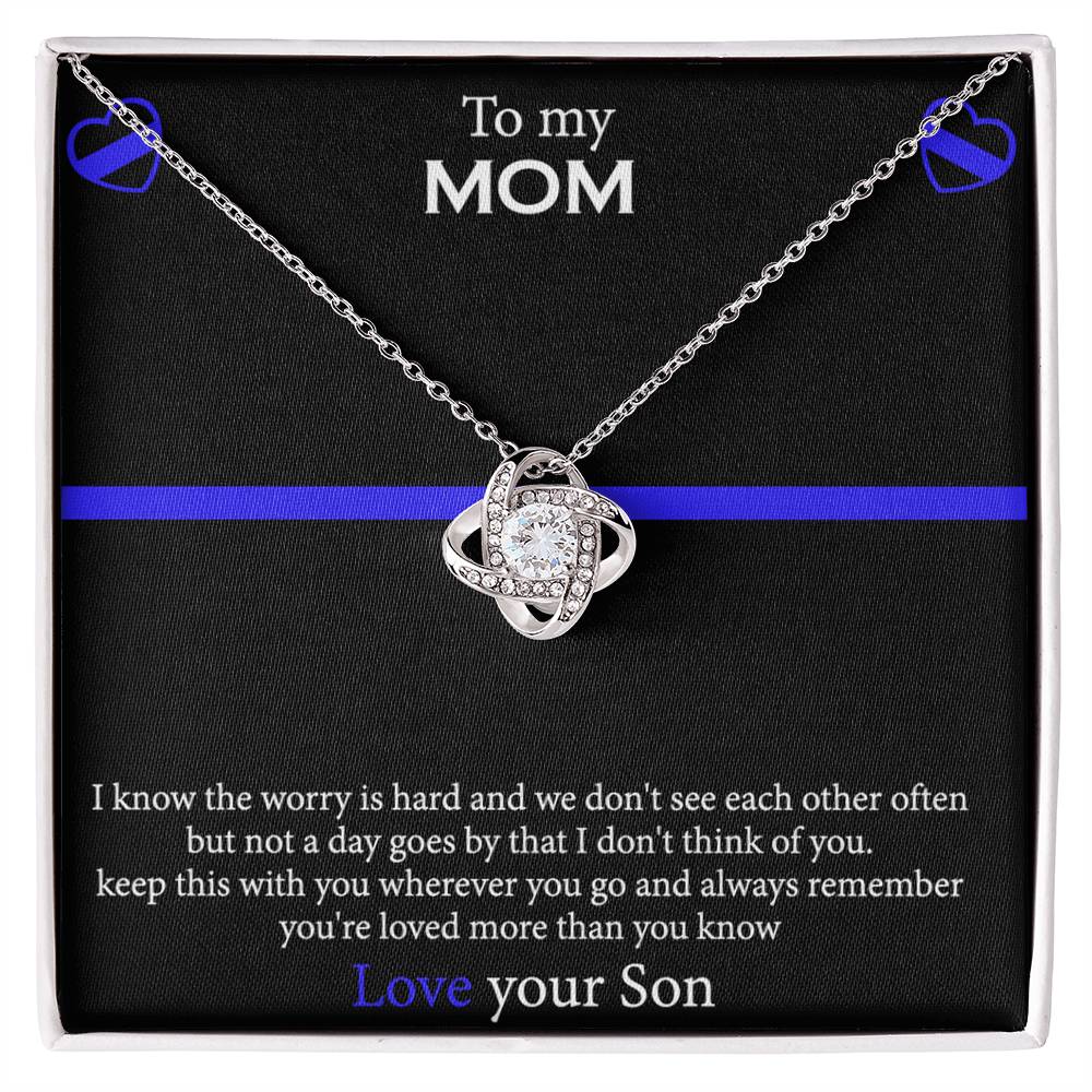 To My Mom Necklace From Son, Mothers Day Necklace Gift For First Mothers Day, Love Your Son Love Knot Necklace Gift For Mom, Best Friend Gifts For Mothers Day Things For Your Mom Jewelry Gift For Mom