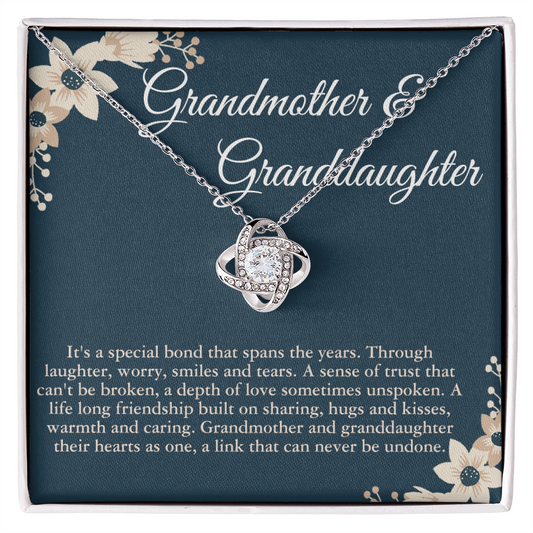 Love Knot Necklace For Granddaughter And Grandmother - To My Granddaughter Necklace From Grandma, Grandmother Gift Necklace On Birthday Gift Graduation Gift, Christmas, Jewelry Gift For Girls