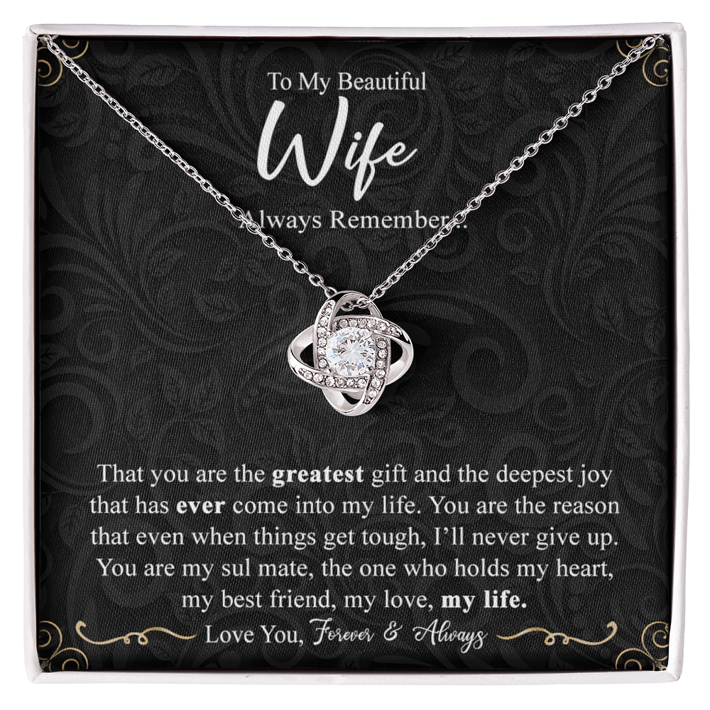 Personalized Necklace For Wife, To My Beautiful Wife Gift Necklace From Husband, Custom Name Necklace Gift For Wife, Always Remember Necklace Gift For Wife, Jewelry Gift For Women, Soulmate Gift