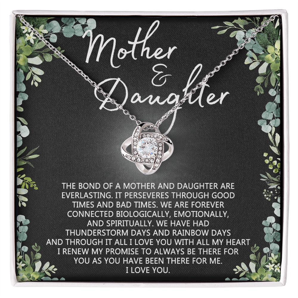 Mother And Daughter Necklace, Mothers day Necklace Gift For Mother, To My Mother Love Knot Necklace Gift From Daughter To Mom Jewelry Gift For Women Bonus Mom Boyfriend's Mom Gift Necklace