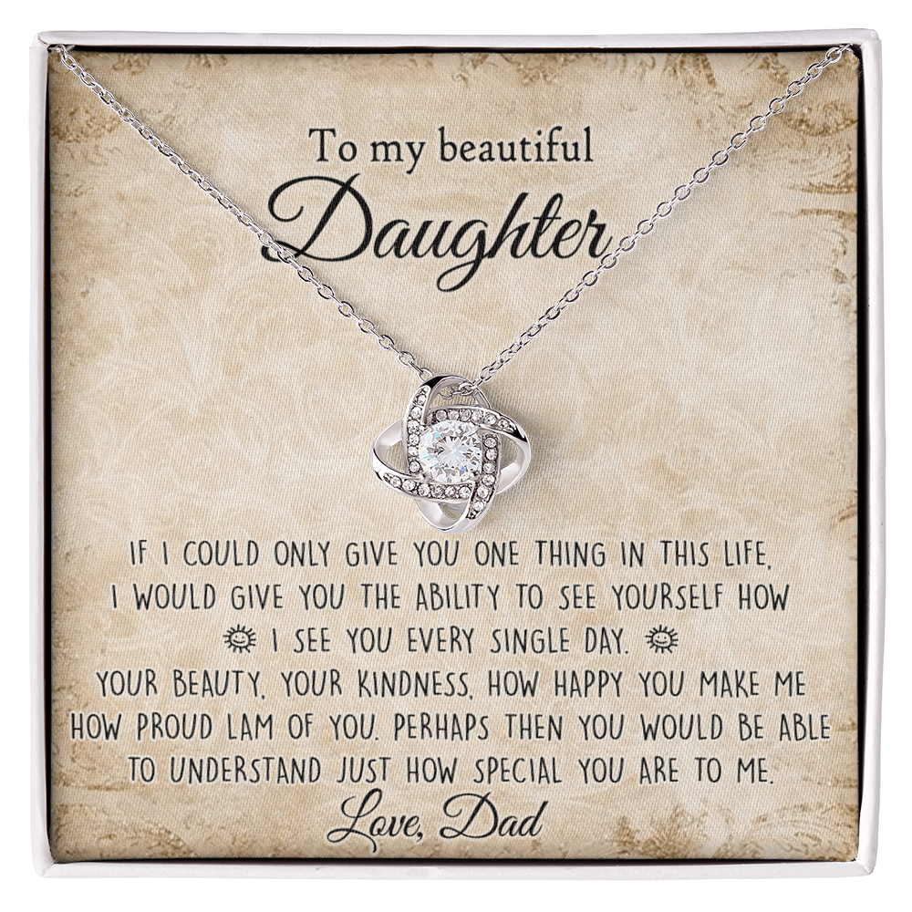 To My Daughter Gift Necklace From Dad, Pendant Gift for Daughter from Dad Father to Daughter Necklace for Daughter,  To My Beautiful Daughter Necklace Gift On Birthday Gift Graduation Christmas