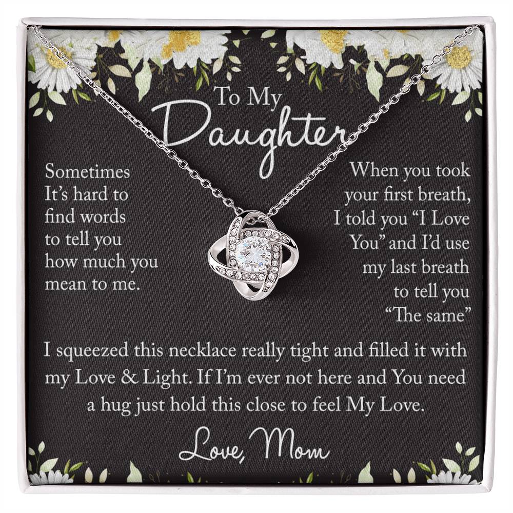 To My Daughter Necklace from Mom, Mother And Daughter Sterling Steel Necklace Gifts from Mom, Necklace for Daughter Birthday Gift Graduation Gifts from Mother To Daughter Jewelry Gift for Girls
