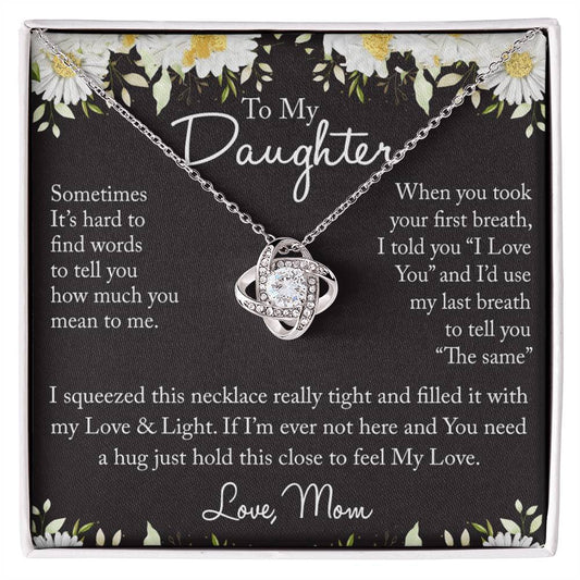 To My Daughter Necklace from Mom, Mother And Daughter Sterling Steel Necklace Gifts from Mom, Necklace for Daughter Birthday Gift Graduation Gifts from Mother To Daughter Jewelry Gift for Girls