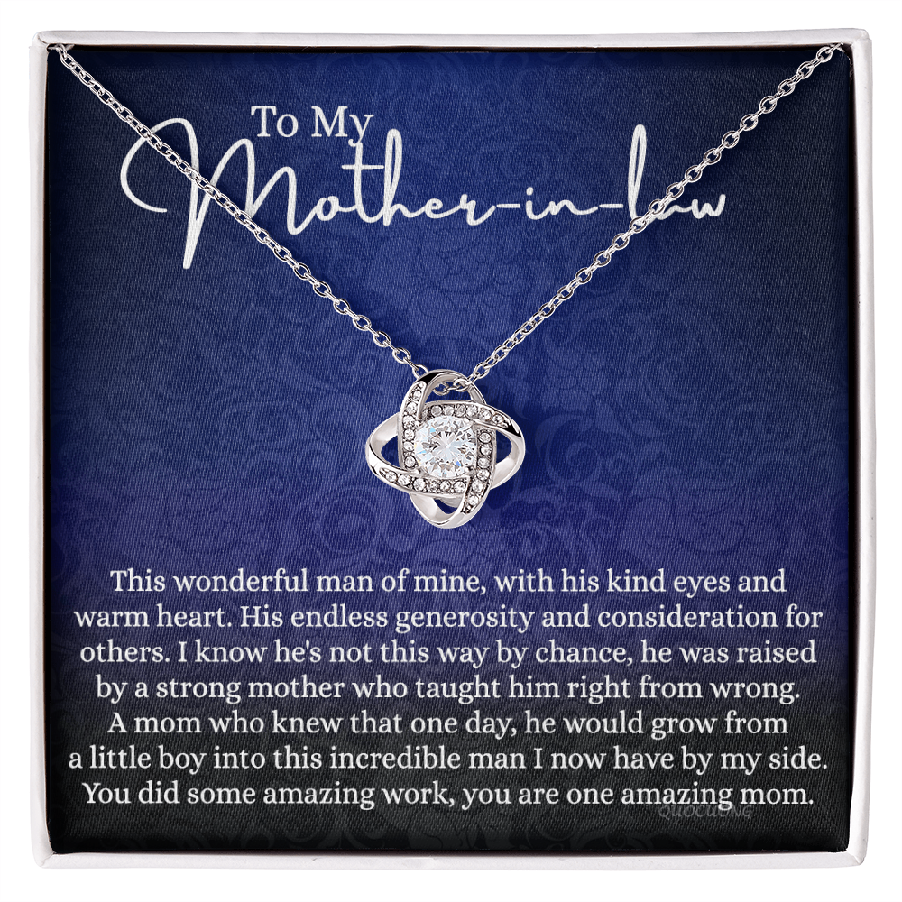 Happy Mother's Day Necklace - To My Mother In Law Love Knot Necklace From Son This Wonderful Man Of Mine, Mother In Law And Son In Law Gift Necklace Gift For Amazing Mom Jewelry Gift For Women
