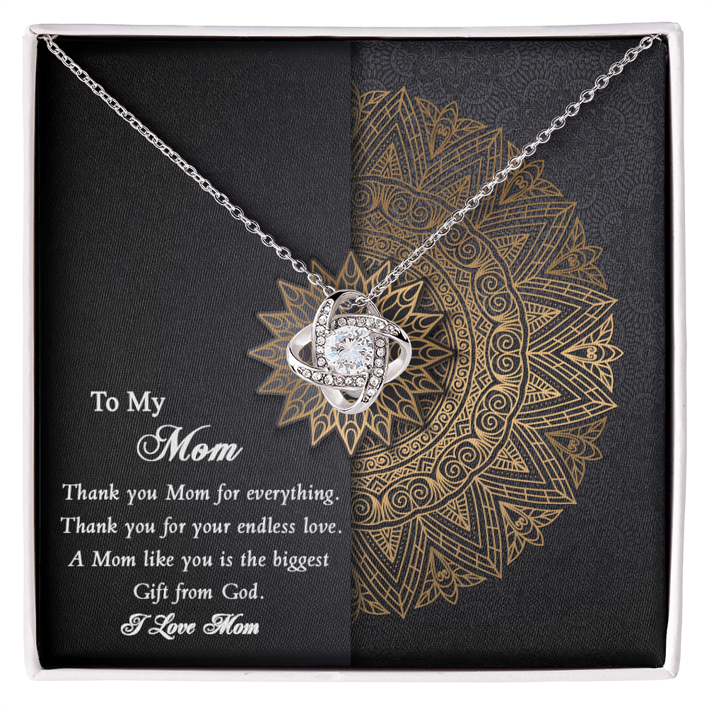 Thank you Mom Necklace from Daughter Gift for Mother's Birthday Xmas Present