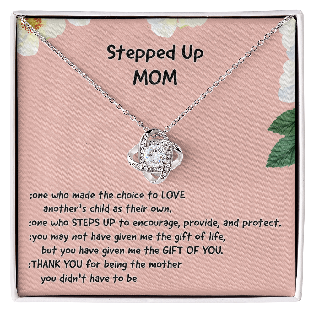 Stepped Mom Necklace, To My Steooed Up Mom Necklace Gift From Daugter, Stepped Up Mom Gift Necklace, Step Up Mommy Necklace To Daughter, Jewelry Gift For Mom On Birthday, Mother's Day Necklace Gift