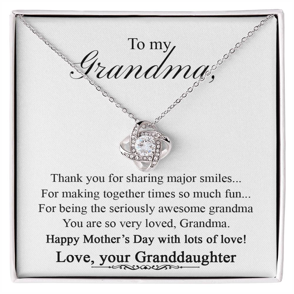 Grandma Gift Necklace From Granddaughter - To My Grandma Love Knot Necklace From Granddaughter, Grandmother Grandma Necklace from Grandchildren Granddaughter - Jewelry Gift for Nana Mimi Gigi Grammy
