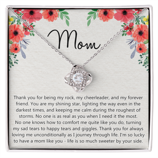 Mom Gift Necklace, Mother's Day Necklace Gift For Mom, To My Mom Love Knot Necklace Gift for Mom, Gift Anniversary Mother And Daughter Thank You Gift Pendant Jewelry Gift For Women Mom From Daughter