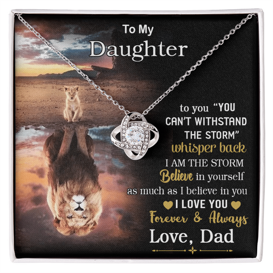 To My Beautiful Daughter Love Knot Necklace From Dad Necklace For Lion Daughters Necklaces With Love Knot Daughter Love Mother Gift A Necklaces Beautiful Jewelry Gift For Girls Little Girl Necklace