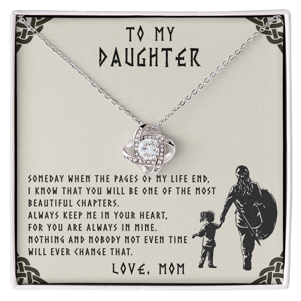 Mother Daughter Gift Necklace, Mother To Daughter Gifts From Mom, Necklace For Her, Viking To My Daughter Necklace From Mom On Graduation Gift, Birthday Christmas For Badass Daughter Beautiful Girl