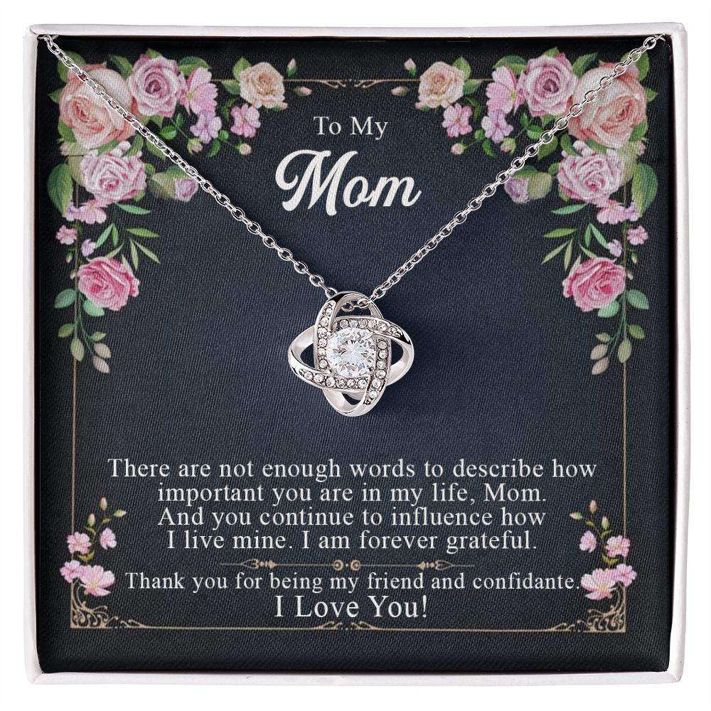 To My Mom Love Knot Necklace, Gift Necklace for Mother, Mother's Day Gift