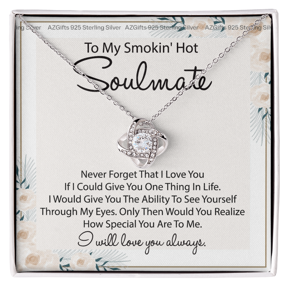 To My Smokin Hot Soulmate Necklace Gift From Husband Boyfriend, Birthday Necklace For Wife, Smokin Hot Gift Necklace for Her Romantic, Girlfriend Gift Necklace Smokin Hot Soulmate Message Card