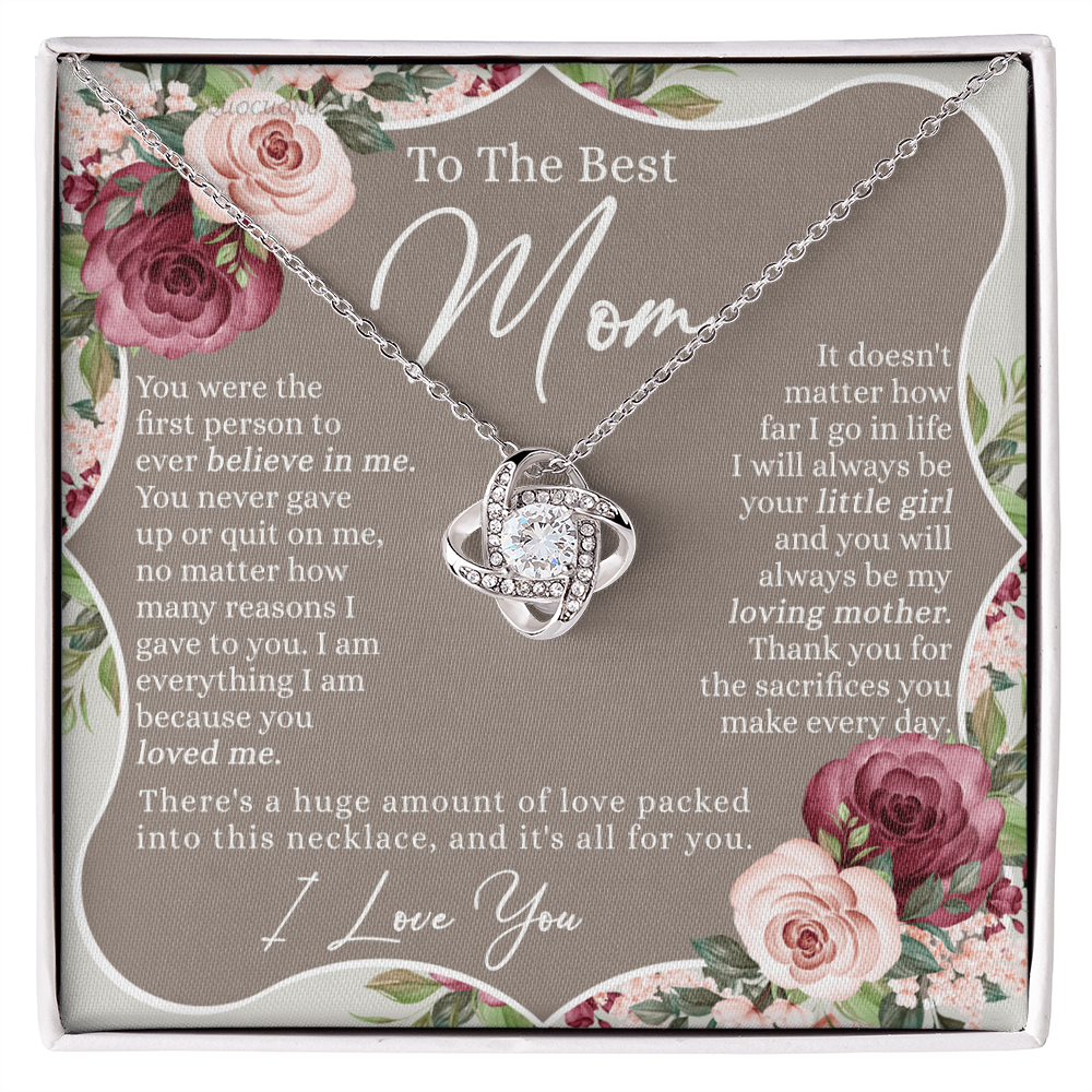 To The Best Mom Necklace From Daughter, Mother And Daughter Gift Necklace For Her, Personalized Gift Necklace For Mom, Thank You Mom Necklace Jewelry For Women On Mother's Day, Anniversary