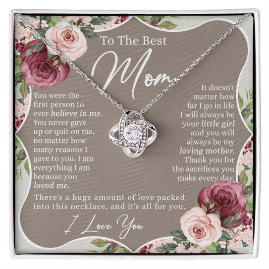 To The Best Mom Necklace From Daughter, Mother And Daughter Gift Necklace For Her, Personalized Gift Necklace For Mom, Thank You Mom Necklace Jewelry For Women On Mother's Day, Anniversary